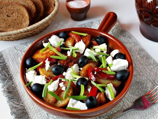 Рецепт блюда "Овощная сковорода по-гречески"