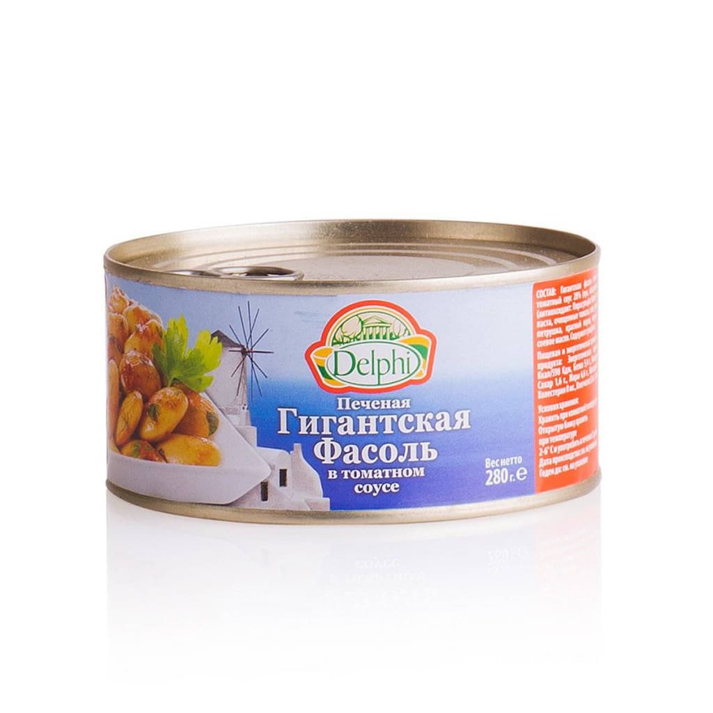 Фасоль печеная в томатном соусе DELPHI 280 гр. купить в интернет-магазине греческих продуктов с доставкой по Иркутску и Иркутской области